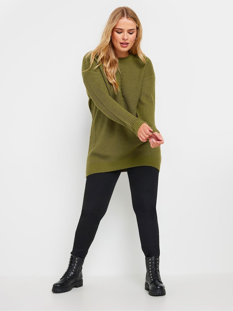 Yours Curve Green Essential Jumper - Image 2 of 5