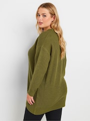 Yours Curve Green Essential Jumper - Image 3 of 5