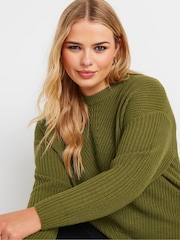 Yours Curve Green Essential Jumper - Image 4 of 5