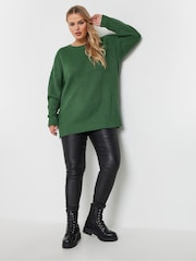 Yours Curve Green Drop Shoulder Jumper - Image 2 of 5