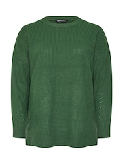 Yours Curve Green Drop Shoulder Jumper - Image 5 of 5