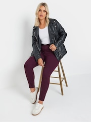 Yours Curve Red Grace Jeggings - Image 2 of 5