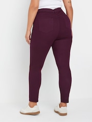 Yours Curve Red Grace Jeggings - Image 3 of 5