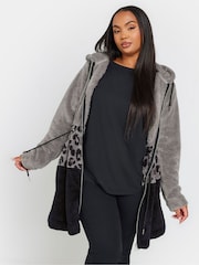 Yours Curve Grey Colour Block Jacket - Image 1 of 6