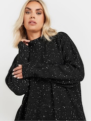 Yours Curve Black High Neck Seam Detail Jumper - Image 2 of 5
