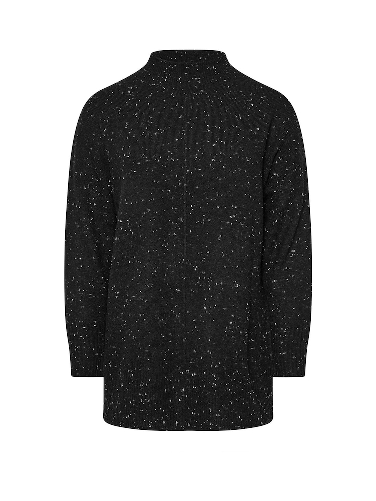 Yours Curve Black High Neck Seam Detail Jumper - Image 5 of 5