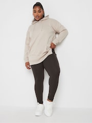 Yours Curve Brown Ribbed Leggings - Image 3 of 4