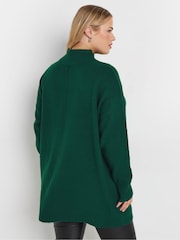 Yours Curve Green High Neck Seam Detail Jumper - Image 3 of 5