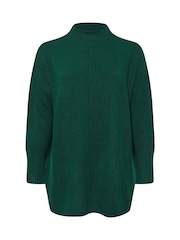 Yours Curve Green High Neck Seam Detail Jumper - Image 5 of 5