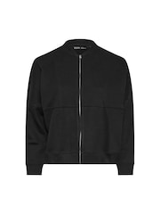 Yours Curve Black Oversized Sweat Bomber Jacket - Image 5 of 5