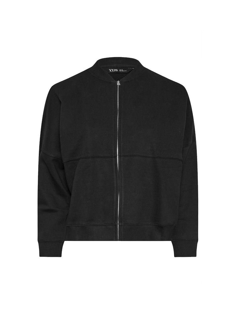 Negro - Yours Curve Oversized Sweat Bomber Jacket - Imagen 5 de 5 Negro - Yours Curve Oversized Sweat Bomber Jacket - Imagen 5 de 5