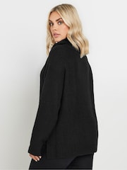 Yours Curve Black Roll Neck Knitted Jumper - Image 3 of 4
