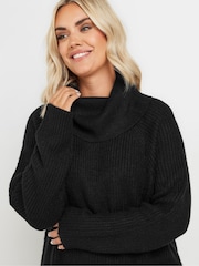 Yours Curve Black Roll Neck Knitted Jumper - Image 4 of 4