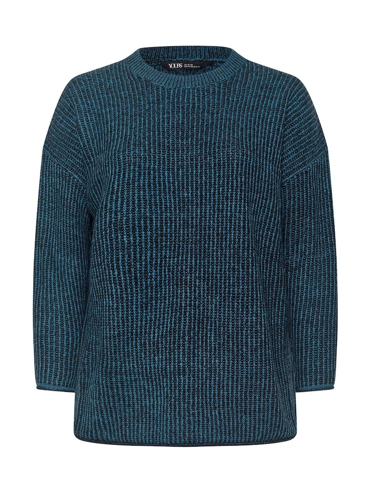 Yours Curve Blue Drop Shoulder Jumper - Image 5 of 5