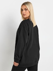 Yours Curve Black Leopard Print 'Mon Cheri' Graphic Sweatshirt - Image 3 of 6