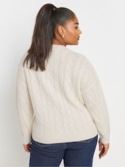Yours Curve Cream Cable Jumper - Image 3 of 5