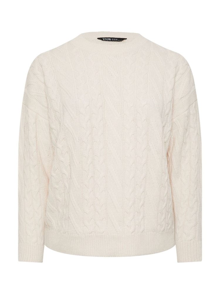 Yours Curve Cream Cable Jumper - Image 5 of 5
