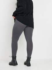 Yours Curve Grey Ribbed Leggings - Image 3 of 4