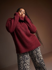 Yours Curve Red Roll Neck Knitted Jumper - Image 4 of 6