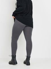 Yours Curve Dark Black Ribbed Leggings 2 Pack - Image 4 of 7