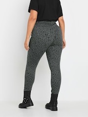 Yours Curve Grey Leopard Print Jeggings - Image 3 of 5