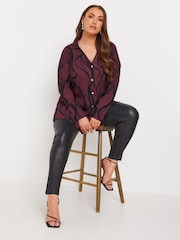 Yours Curve Red Textured Jersey Shirt - Image 2 of 5