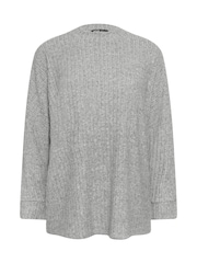 Yours Curve Grey Ribbed Soft Touch Jumper - Image 5 of 5