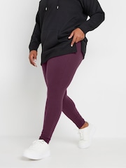 Yours Curve Black Ribbed Leggings 2 Pack - Image 4 of 6