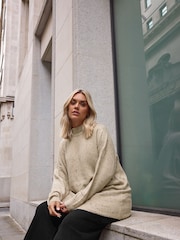 Yours Curve Natural High Neck Seam Detail Jumper - Image 2 of 6