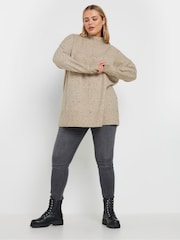 Yours Curve Natural High Neck Seam Detail Jumper - Image 5 of 6