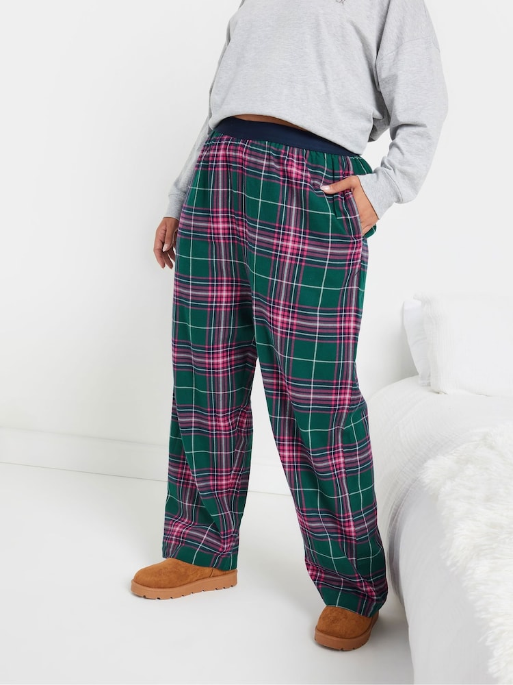 Yours Curve Pink Check Pyjamas - Image 2 of 6