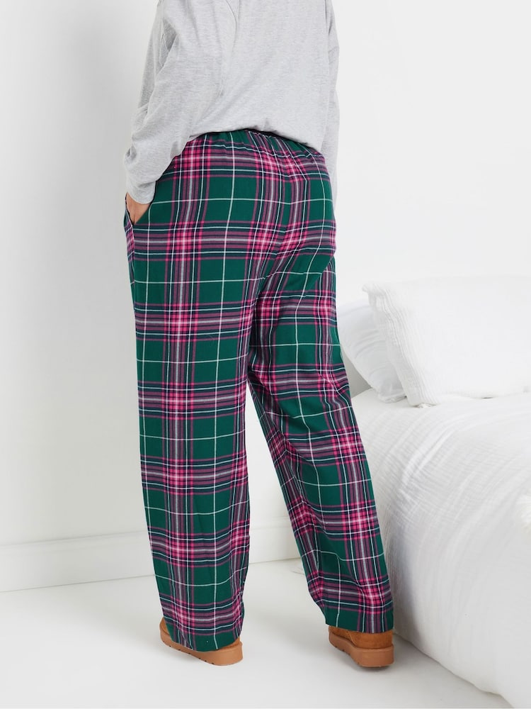 Yours Curve Pink Check Pyjamas - Image 3 of 6