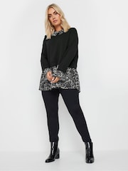 Yours Curve Grey 2 In 1 Shirt Top - Image 2 of 5