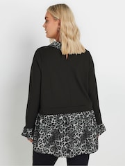 Yours Curve Grey 2 In 1 Shirt Top - Image 3 of 5