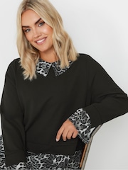 Yours Curve Grey 2 In 1 Shirt Top - Image 4 of 5