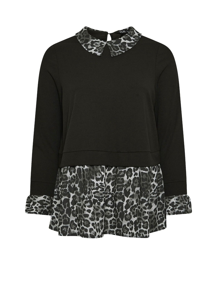 Yours Curve Grey 2 In 1 Shirt Top - Image 5 of 5