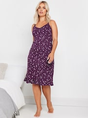 Yours Curve Purple Scattered Star 100% Cotton Chemise - Image 2 of 5
