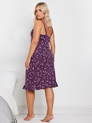 Yours Curve Purple Scattered Star 100% Cotton Chemise - Image 3 of 5