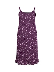 Yours Curve Purple Scattered Star 100% Cotton Chemise - Image 5 of 5