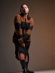 Yours Curve Orange Elephant Stripe Jumper - Image 2 of 7
