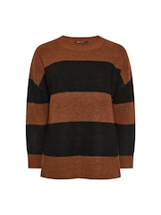 Yours Curve Orange Elephant Stripe Jumper - Image 7 of 7