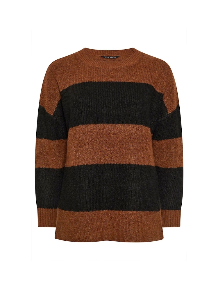 Yours Curve Orange Elephant Stripe Jumper - Image 7 of 7