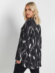 Yours Curve Grey Textured  Shirt - Image 3 of 5