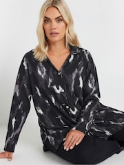 Yours Curve Grey Textured  Shirt - Image 4 of 5