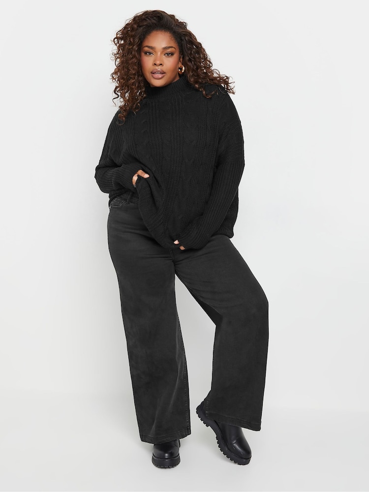 Negro - Yours Curve Oversized Cable Knit Jumper - Imagen 2 de 5 Negro - Yours Curve Oversized Cable Knit Jumper - Imagen 2 de 5