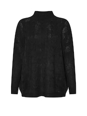 Yours Curve Black Oversized Cable Knit Jumper - Image 5 of 5