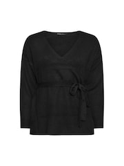 Yours Curve Black Wrap Jumper - Image 5 of 5