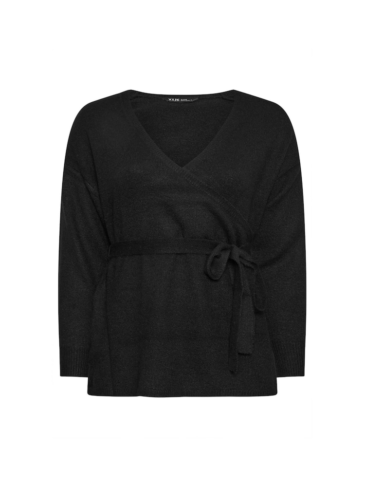 Yours Curve Black Wrap Jumper - Image 5 of 5