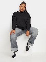 Yours Curve Black 100% Cotton 2 In 1 Jumper - Image 2 of 4