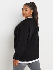 Yours Curve Black 100% Cotton 2 In 1 Jumper - Image 3 of 4